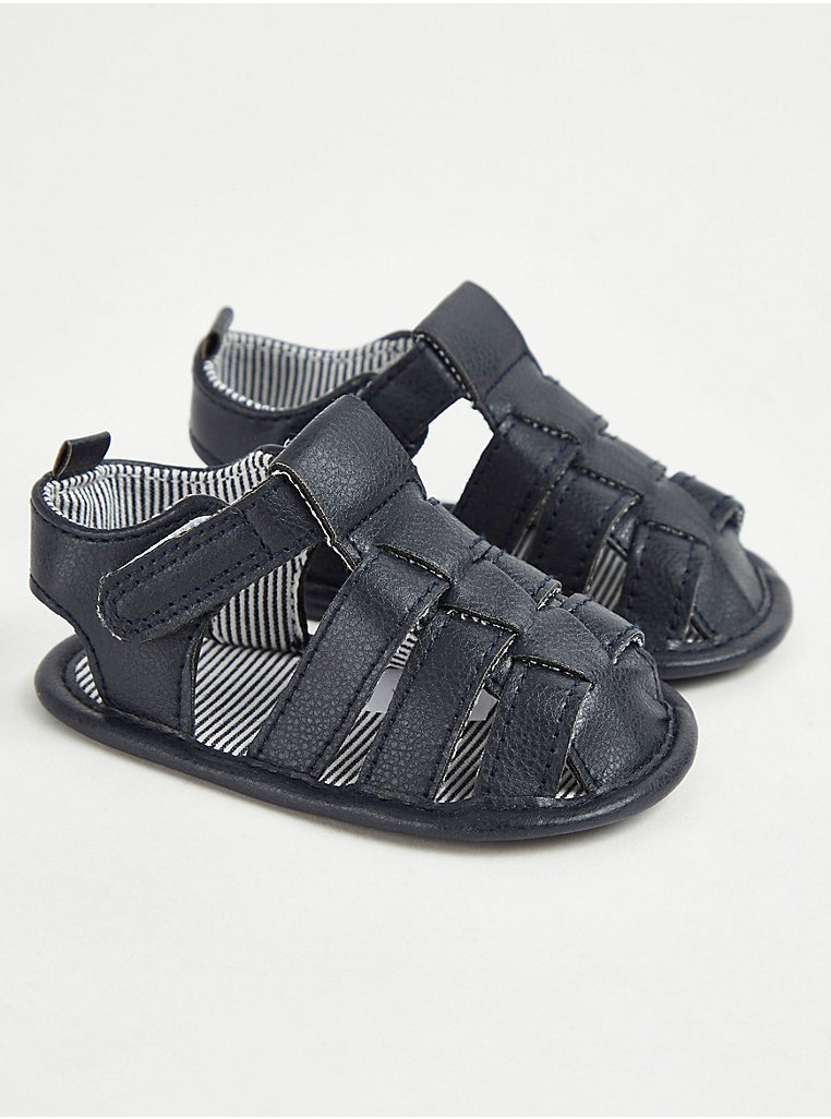 Navy Stripe Strap Sandals