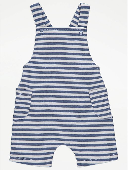 Blue Striped Bibshort Romper