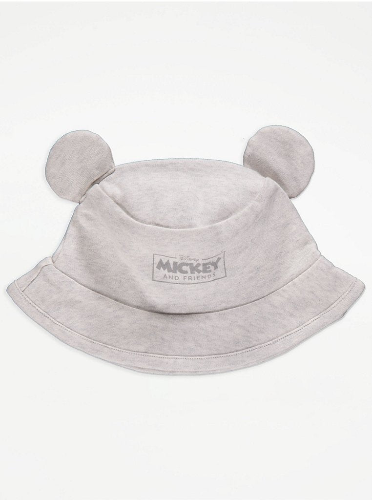 Disney Mickey Mouse Grey Romper and Bucket Hat Outfit