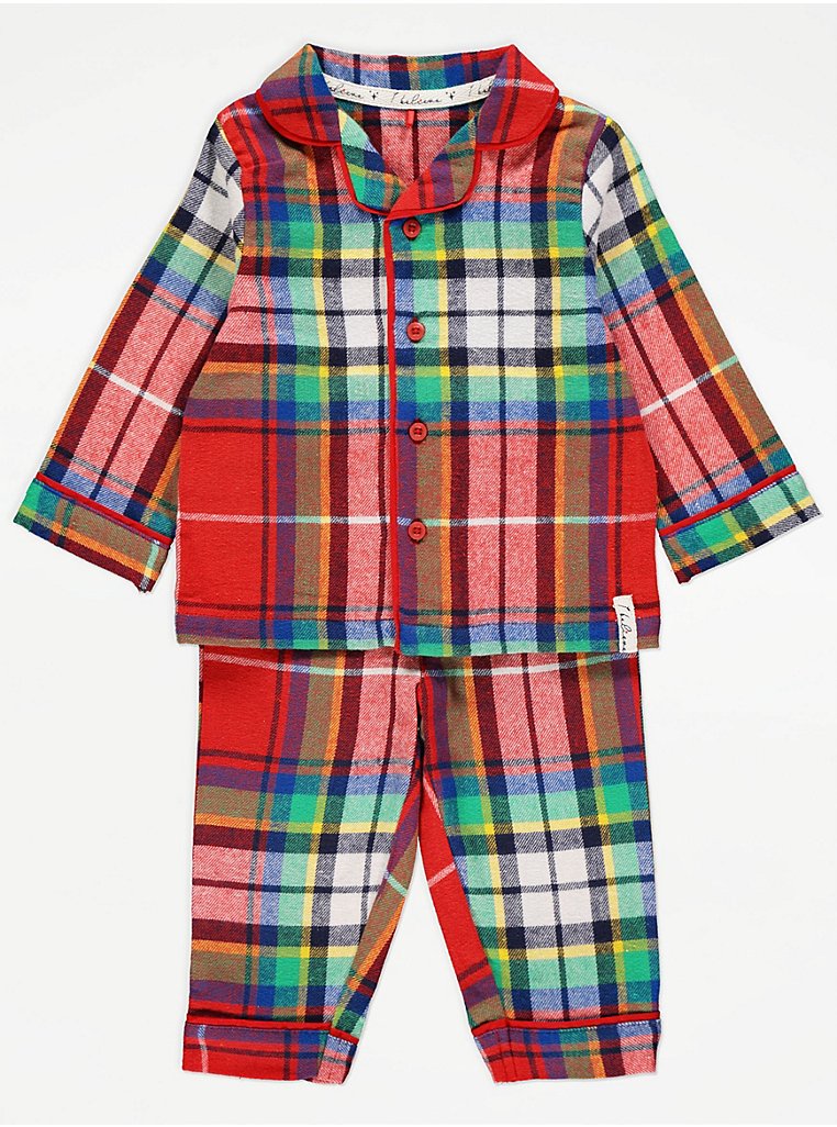 Red Checked Matching Baby Family Pyjamas