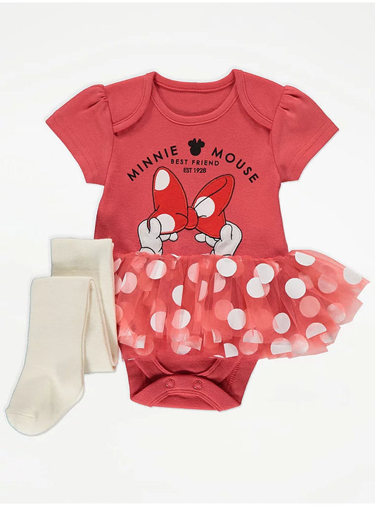 Disney Minnie Mouse Tutu Bodysuit and Tights Outfit