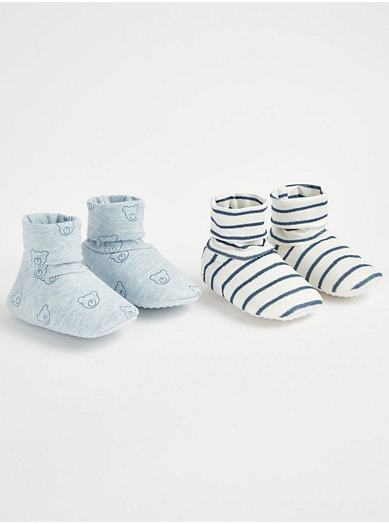 Bear Stripe Booties 2 Pack