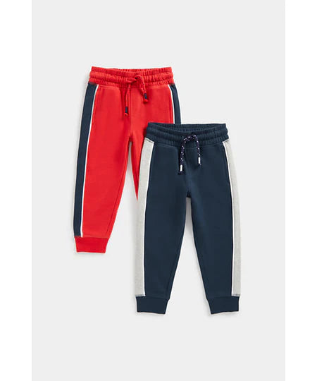 Red and Navy Sporty Joggers - 2 Pack