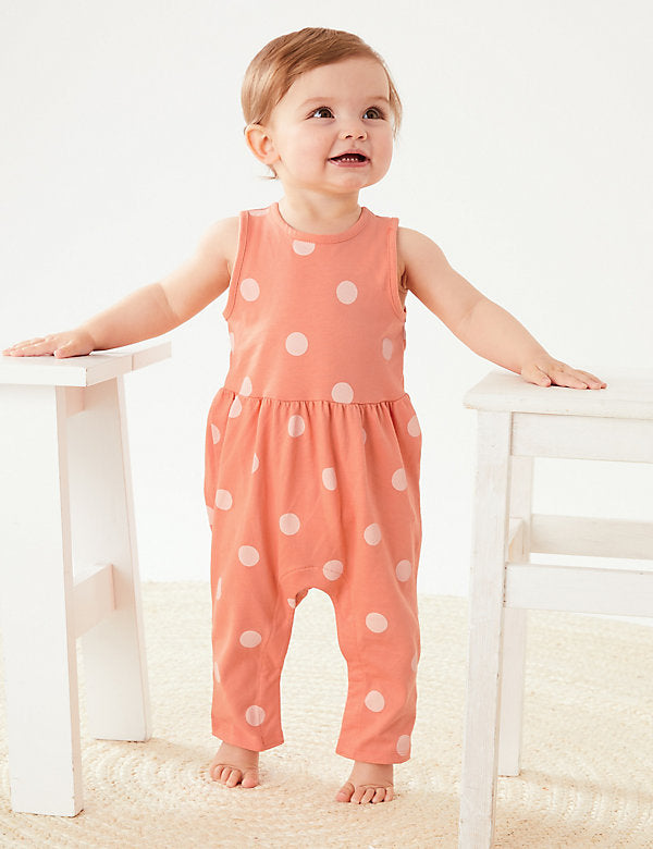 PURE COTTON POLKA DOT ROMPER