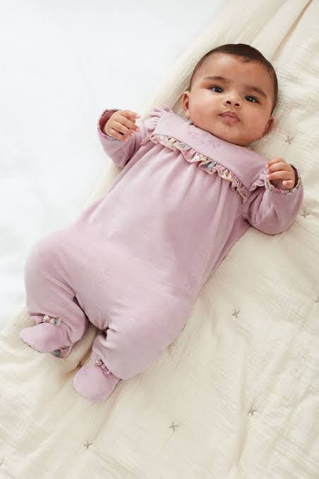 Lilac velour Sleepsuit