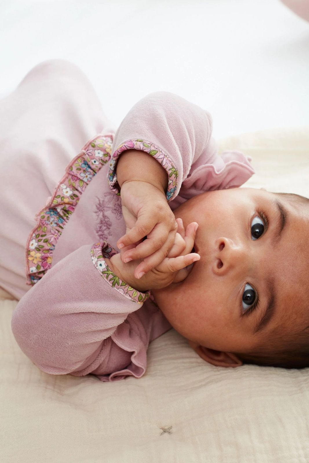 Lilac velour Sleepsuit