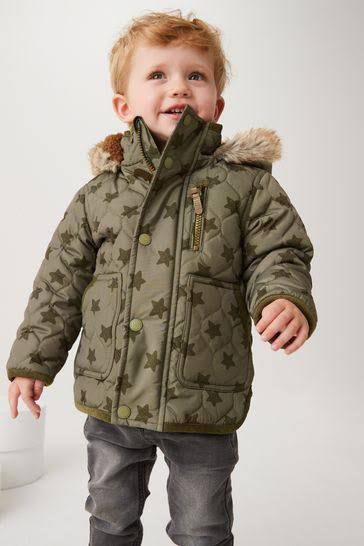 Khakhi Green Quilted Star jacket