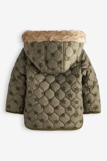 Khakhi Green Quilted Star jacket