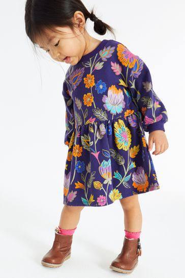 Navy Floral Sweatdress