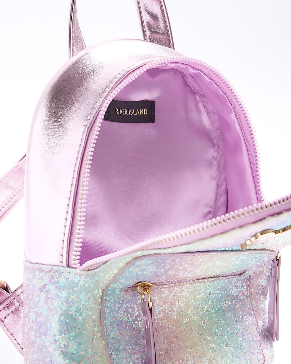 Girls Pink Glitter Ombre Backpack