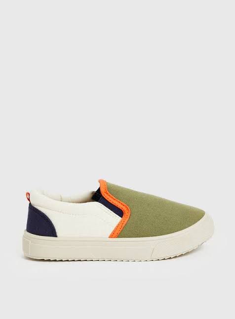 Khaki Colour Block Trainers