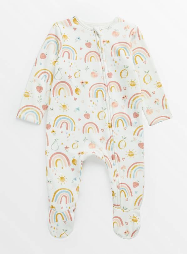 Rainbow Print Fleece Lined Sleepsuit