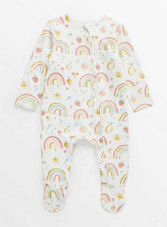 Rainbow Print Fleece Lined Sleepsuit