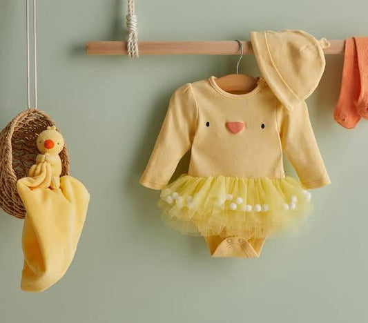 Chick Tutu Bodysuit, Tights & Hat Set