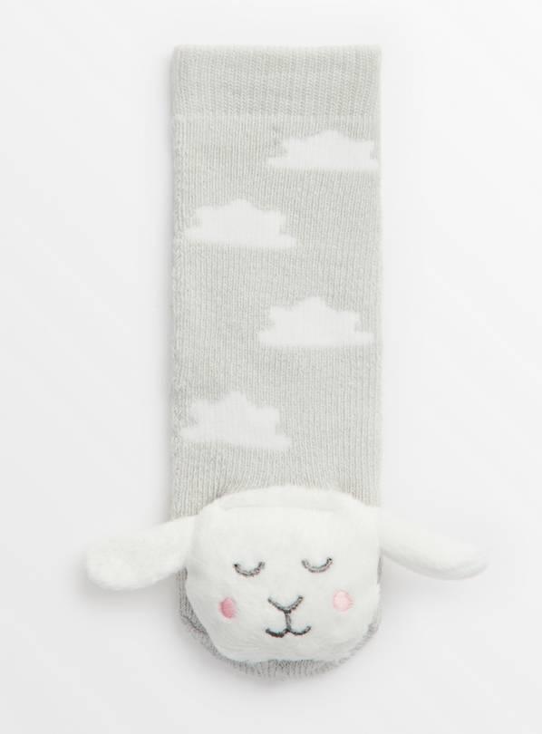 Lamb Grey Rattle Socks 12-24 months