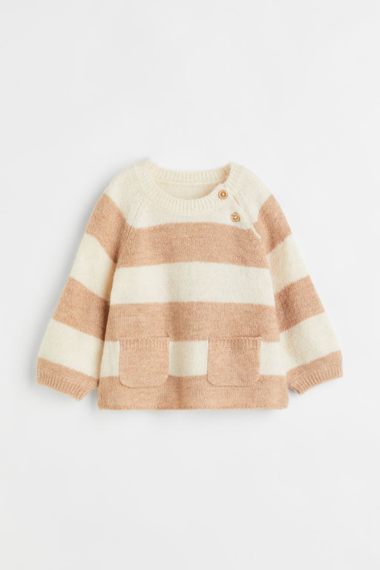 Beige striped Knitted jumper