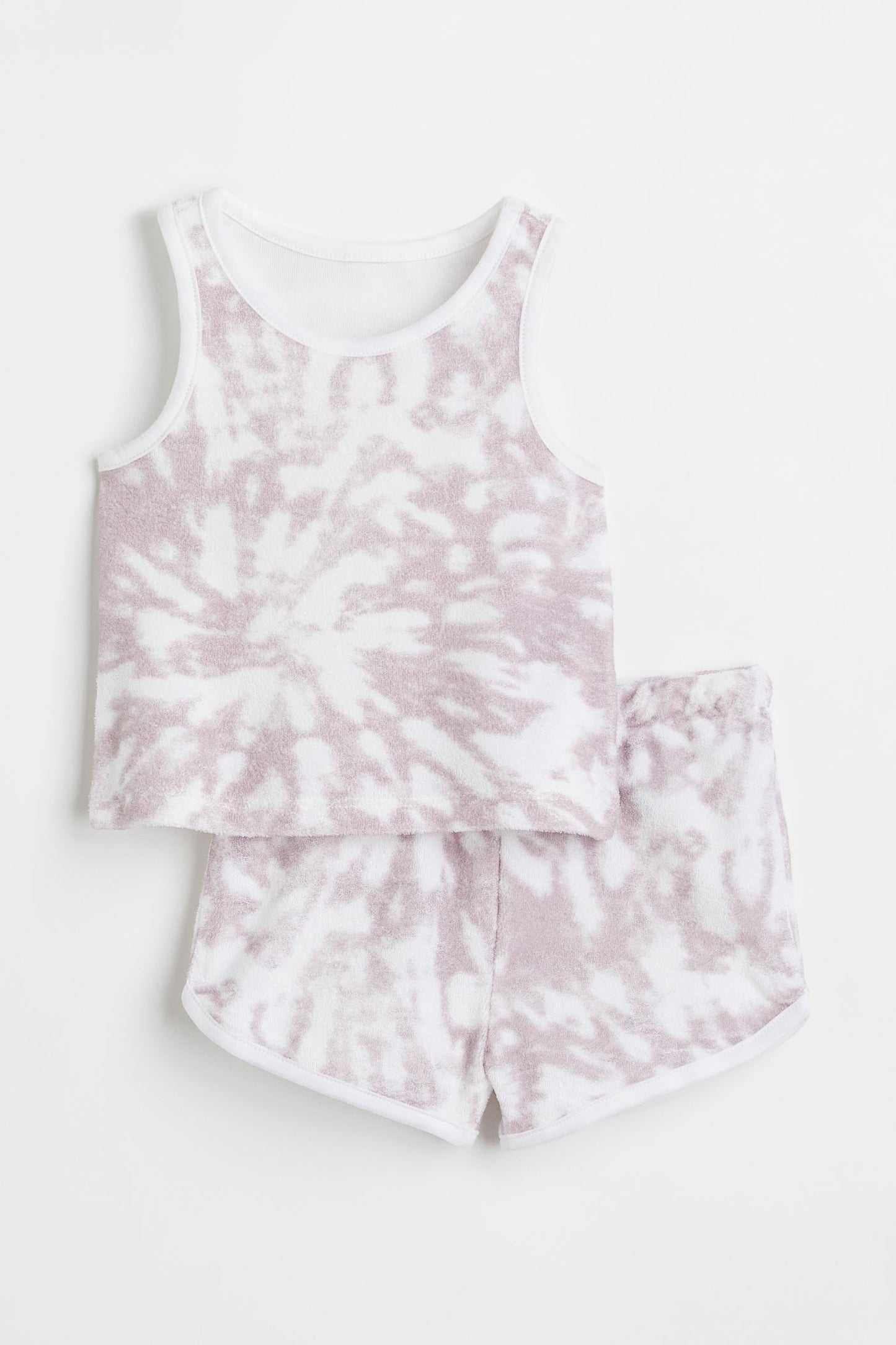 Light purple/Tie-dye 2-piece terry set