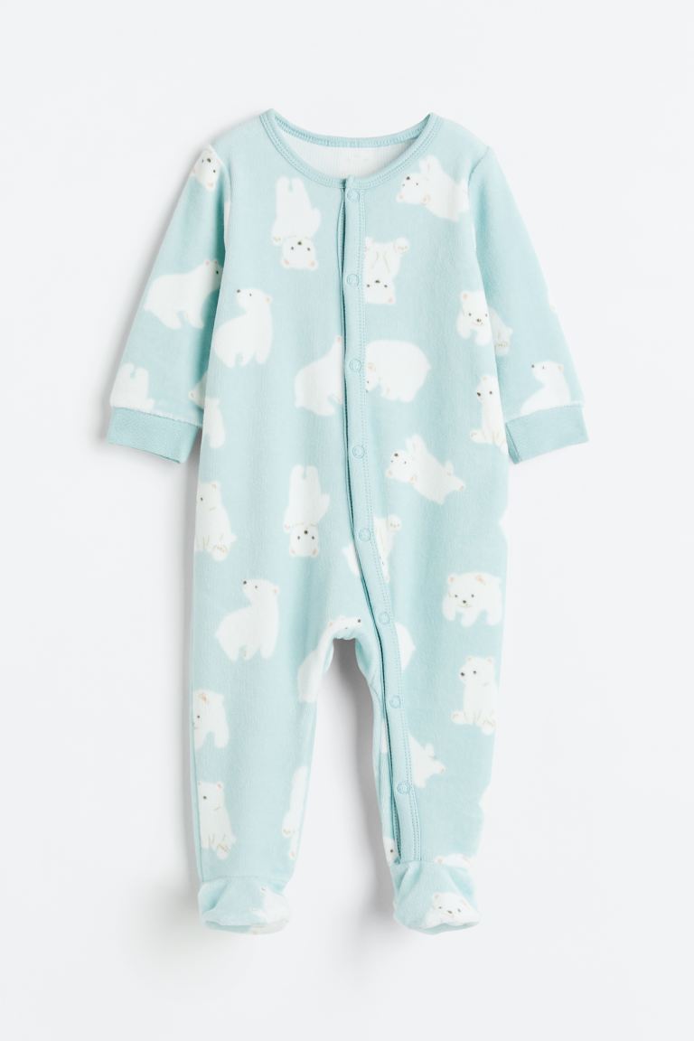 Velour all-in-one pyjamas