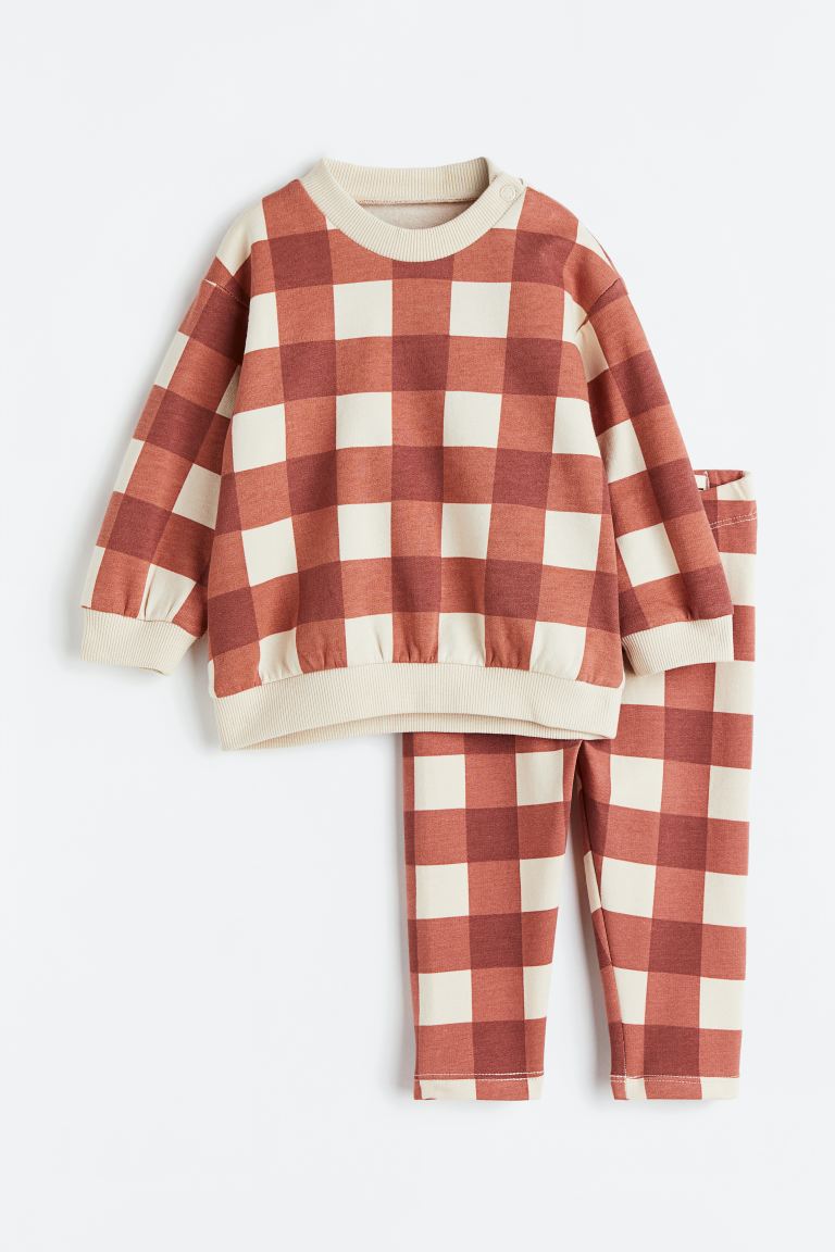 Checked 2-piece sweatshirt set