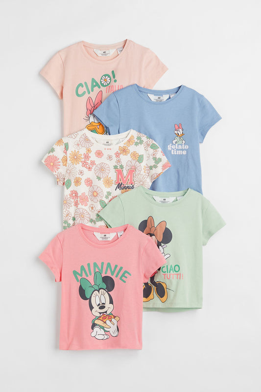 Minnie Mouse 5-pack printed jersey tops