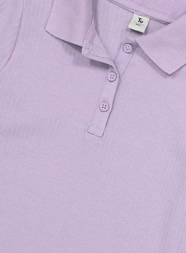 Lilac Ribbed Polo Shirt