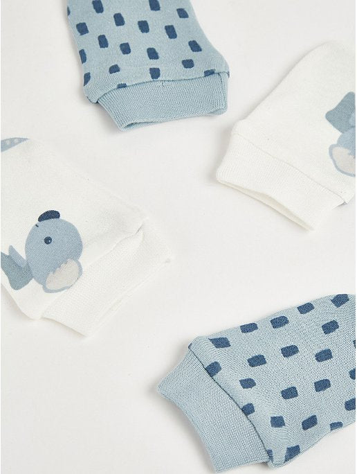 Blue Koala Print Hat and Scratch Mittens Set 2 Pack