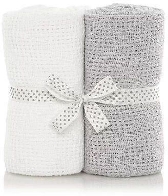 Chevron Cellular Baby Shawls 2 Pack