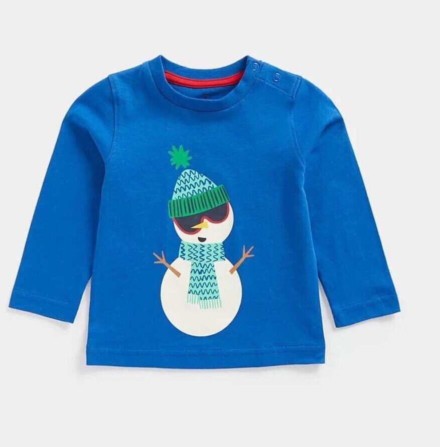 Mothercare Snowman Long Sleeved T-Shirt unisex