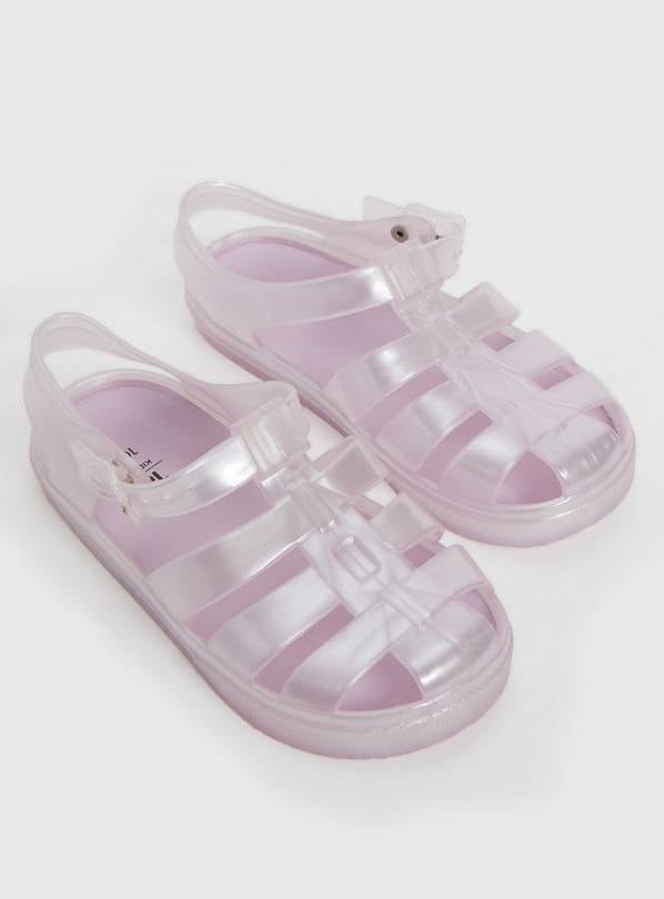 Lilac Pearlescent Jelly Sandals