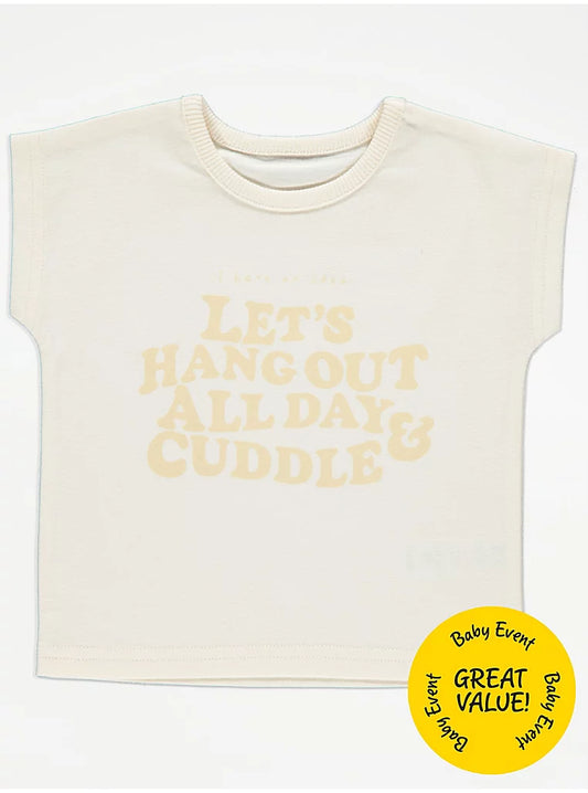 Cream Hang Out and Cuddle Jersey T-Shirt