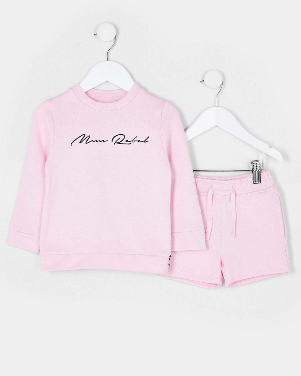 MINI BOYS PINK 'MINI REBEL' SWEATSHIRT OUTFIT