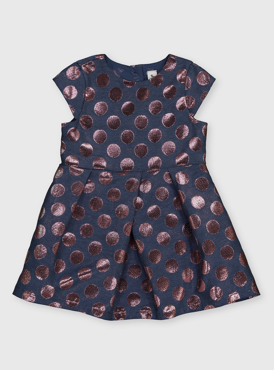 Navy & Pink Metallic Spot Occasion