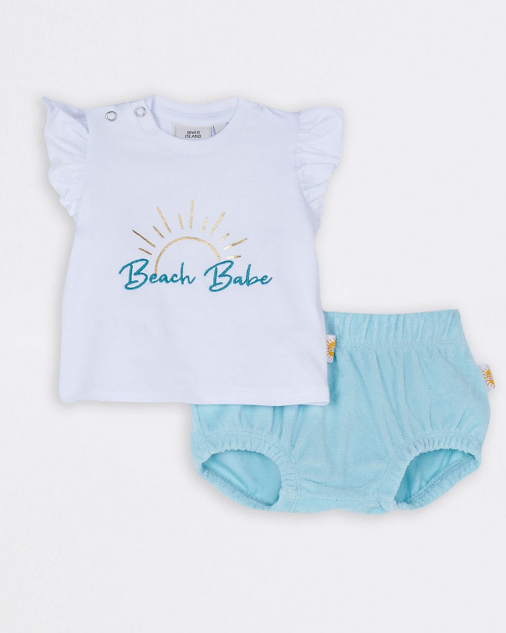 BABY CREAM 'BEACH BABE' BLOOMER SET