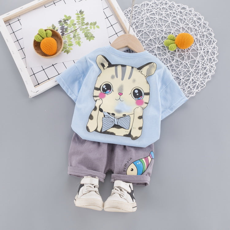 BLUE CAT SHIRT & SHORT SET