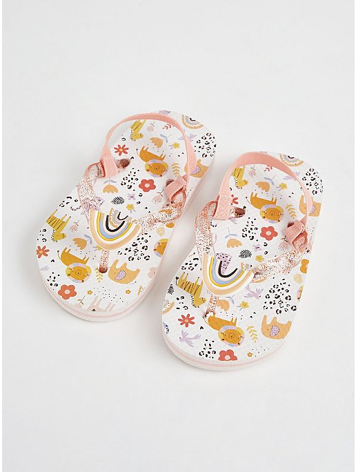 Safari Animal Print Slingback Flip Flops