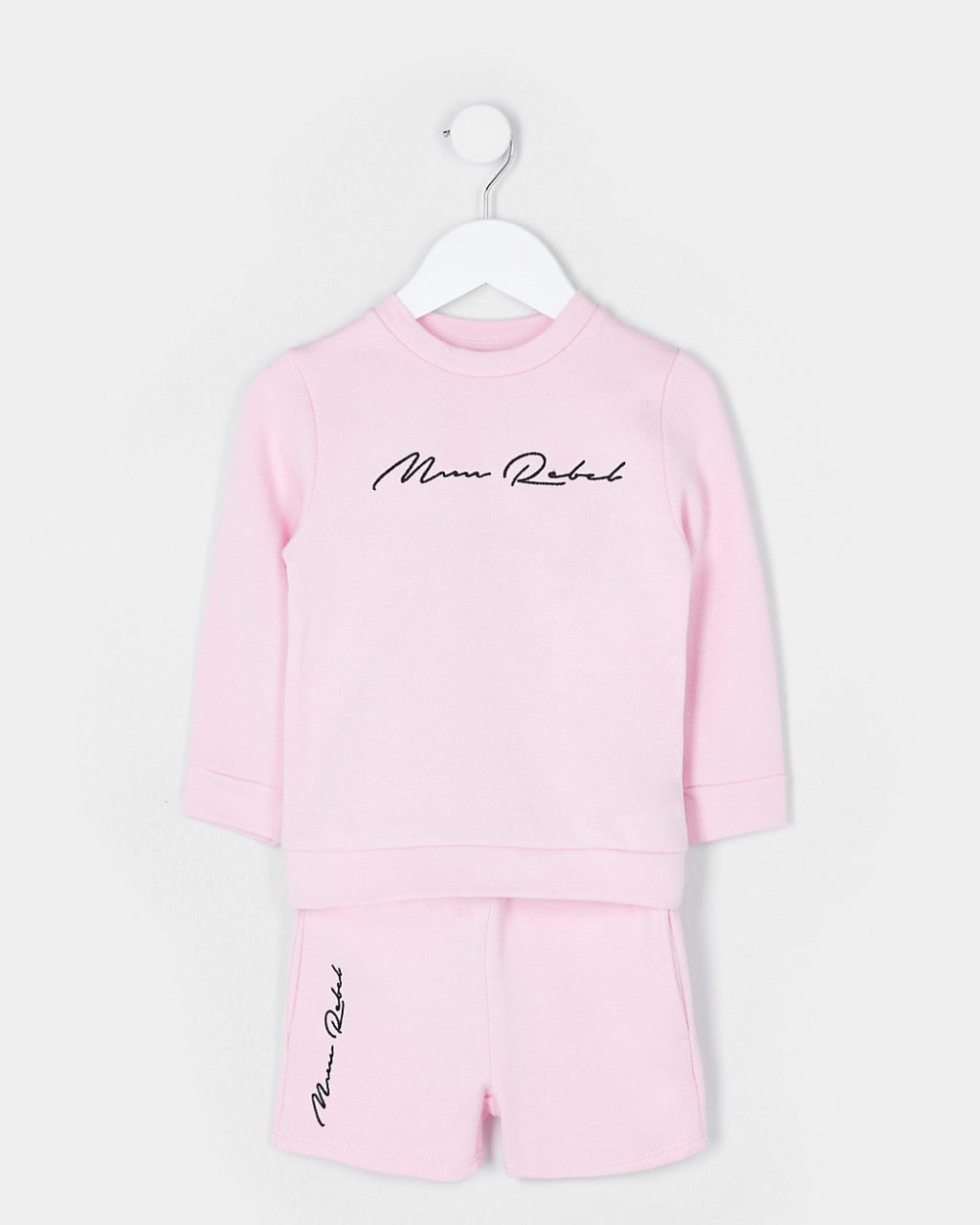 MINI BOYS PINK 'MINI REBEL' SWEATSHIRT OUTFIT