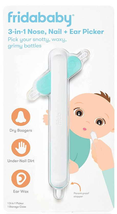 FridaBaby 3-in-1 Nose, Nail + Ear Picker by Frida Baby the Makers of NoseFrida the SnotSucker, Safely Clean Baby's Boogers, Ear Wax & More