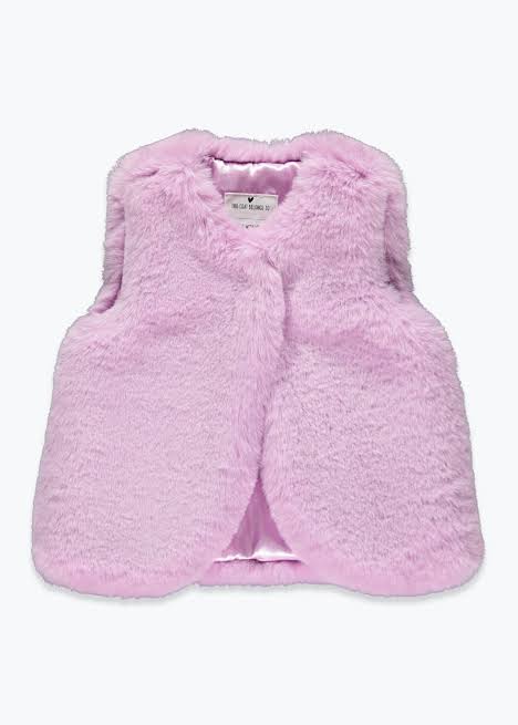 Girls Lilac Faux Fur Gilet