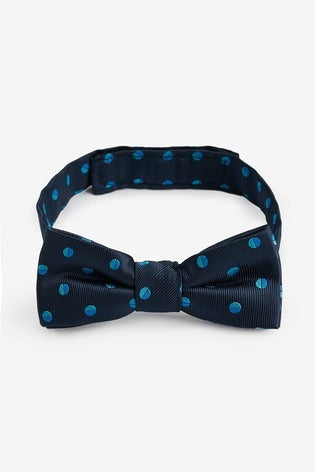 Navy dot bow tie