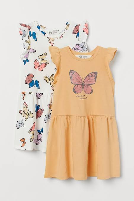 2-pack butterfly cotton dresses